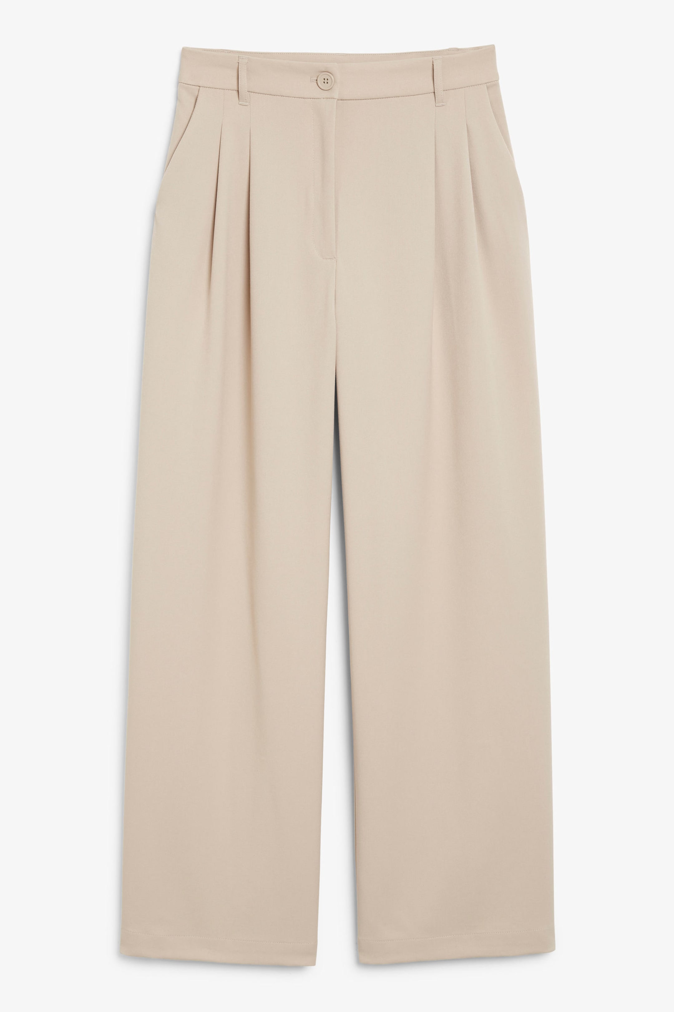 Taupe - Wide Leg Trousers - 0