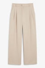 Taupe - Wide Leg Trousers - 0