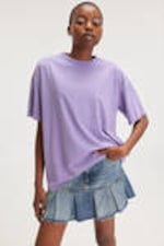 Washed Purple - Oversized Cotton T-shirt - 0