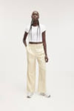 Light Dusty Beige - Wide Leg Trousers - 0