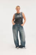 Shiny Grey - Super soft sleeveless boatneck top - 0