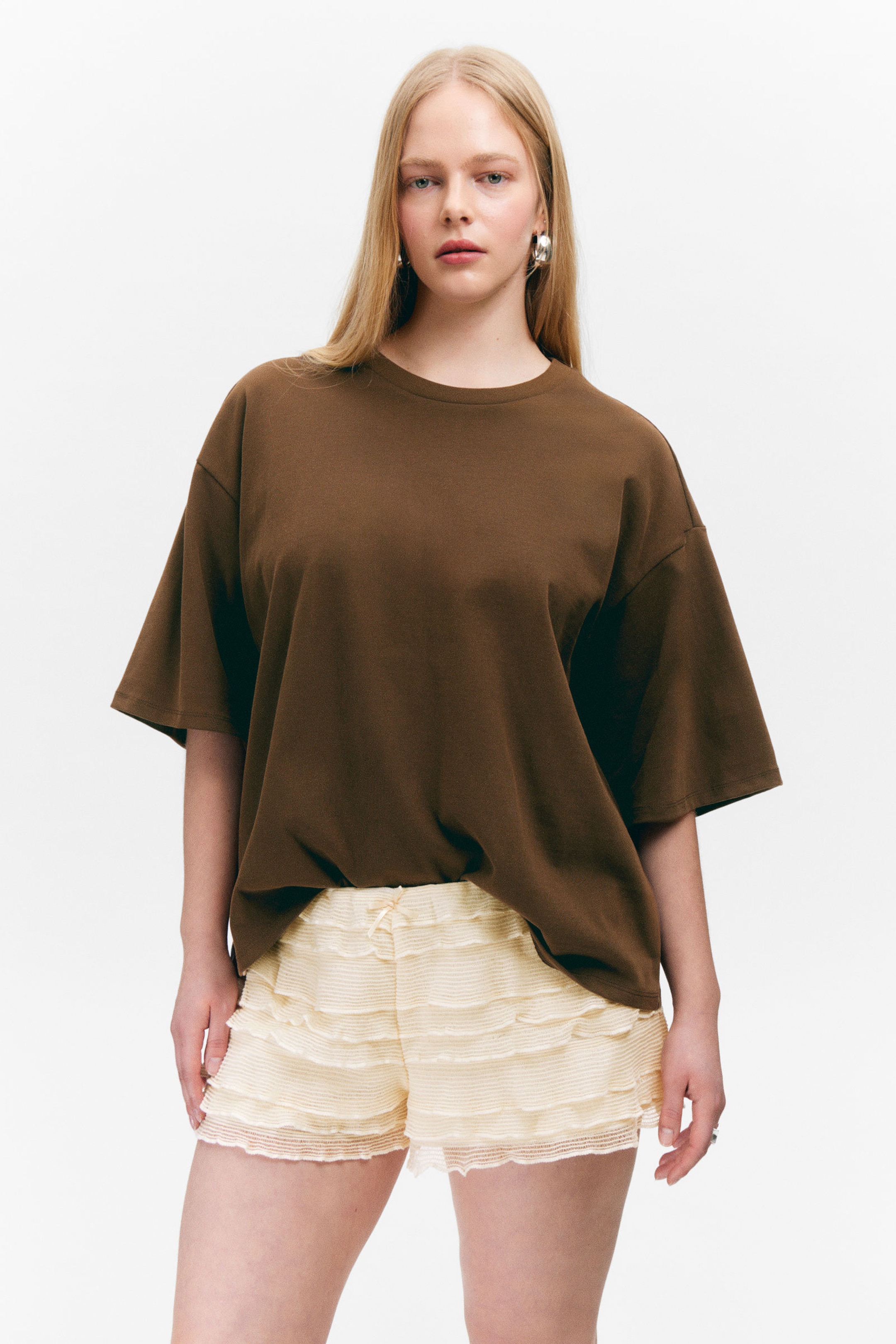 #443B33 - Heavyweight Boxy Cotton T-Shirt - 1