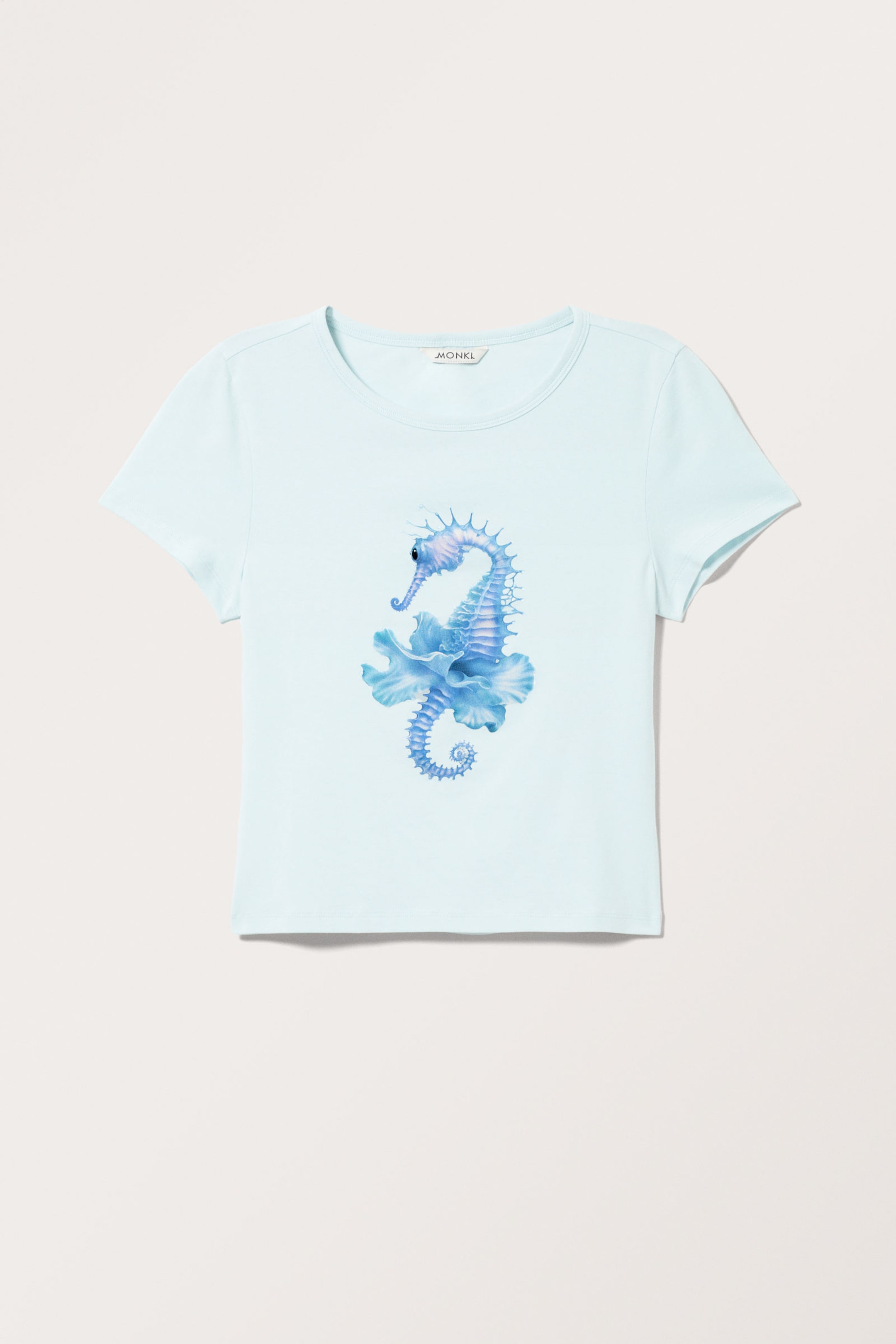 Light Blue Seahorse - Cropped t-shirt - 0