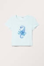 Light Blue Seahorse - Cropped t-shirt - 0