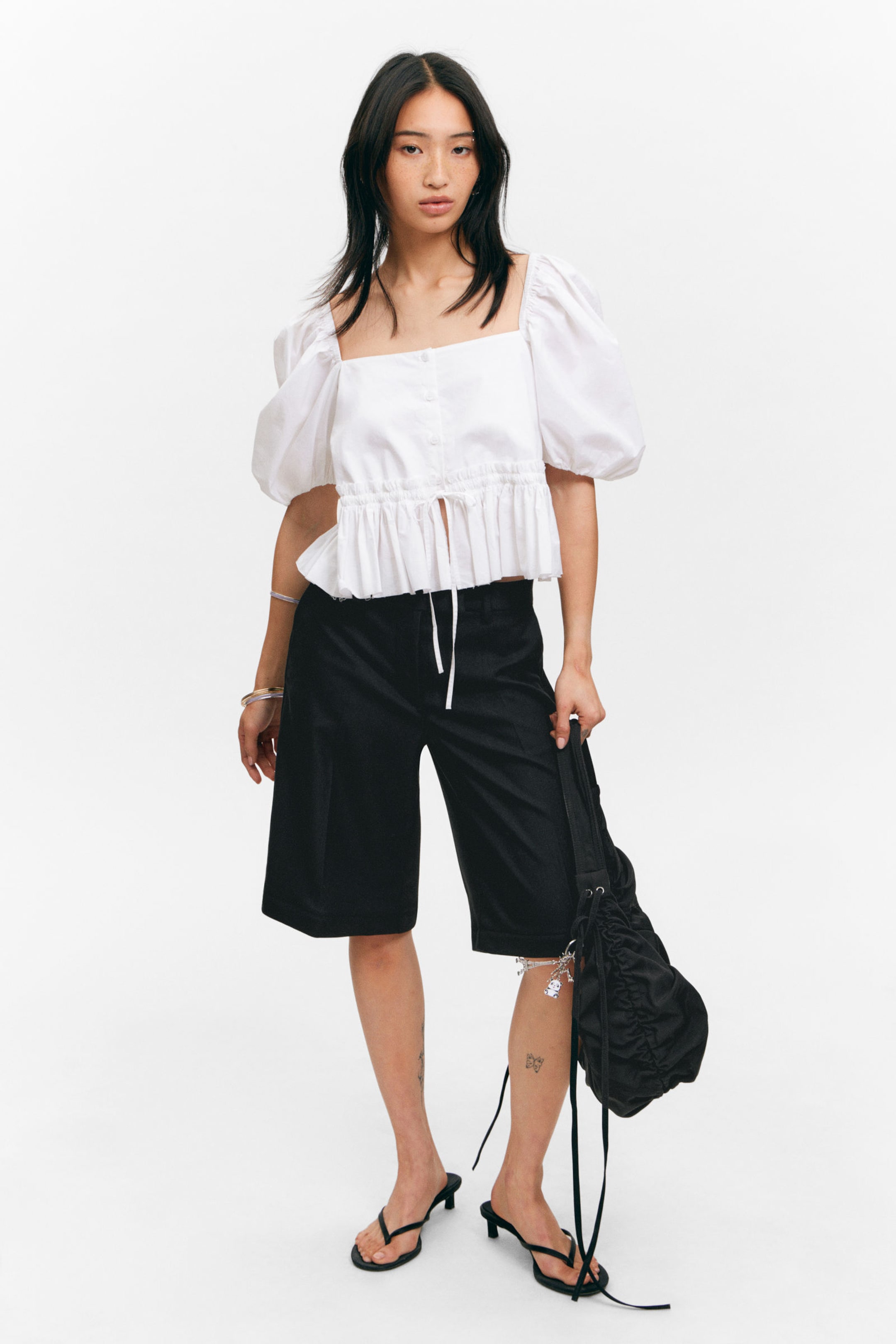 #272628 - Low Waisted Zip-Off Suit Trousers - 2