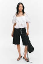 Black - Low Waisted Zip-Off Suit Trousers - 1