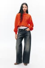 Bright Orange - 08 - Cropped Long-Sleeved T-shirt - 1