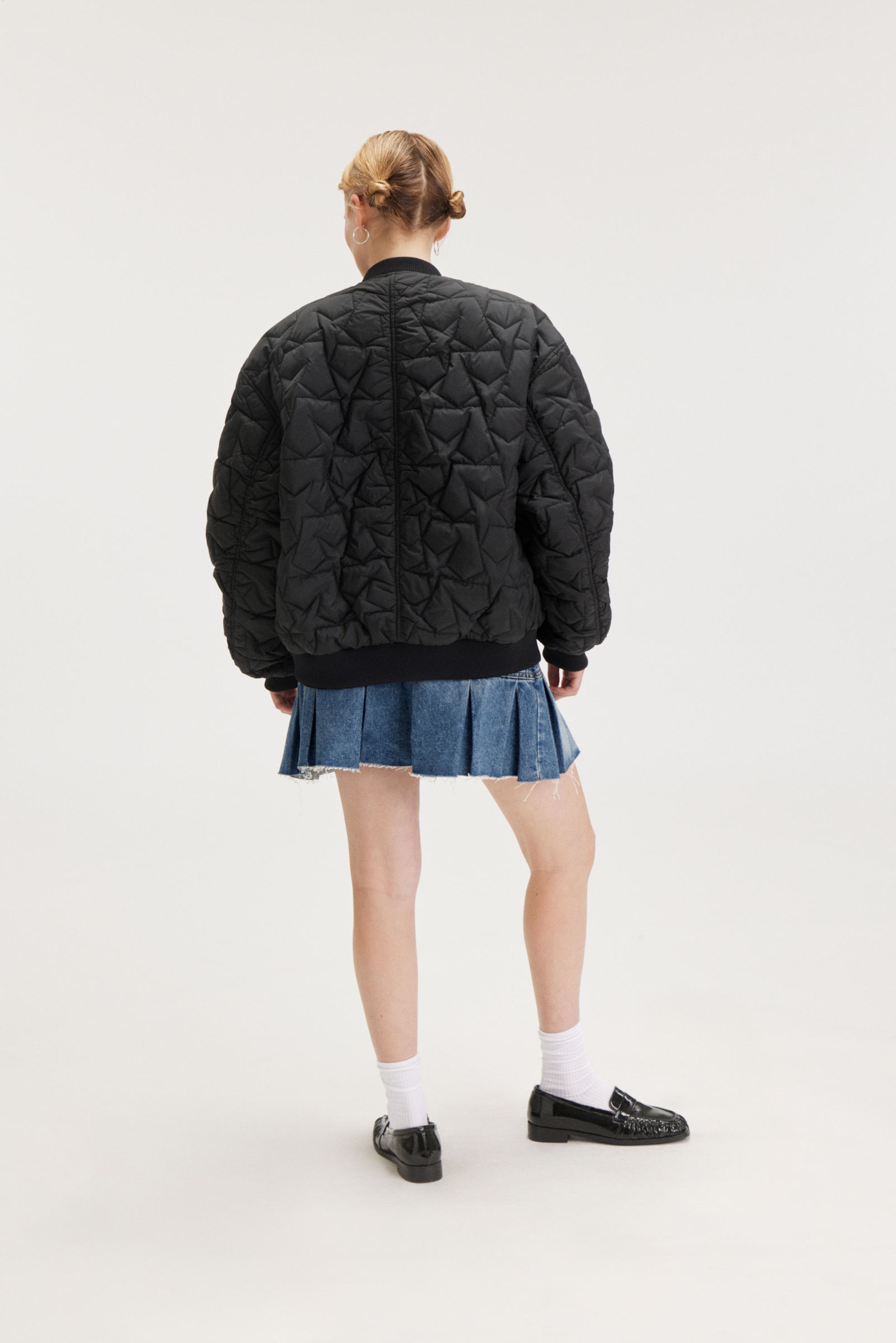 Leopard/Black - Loose Reversible Bomber Jacket - 4