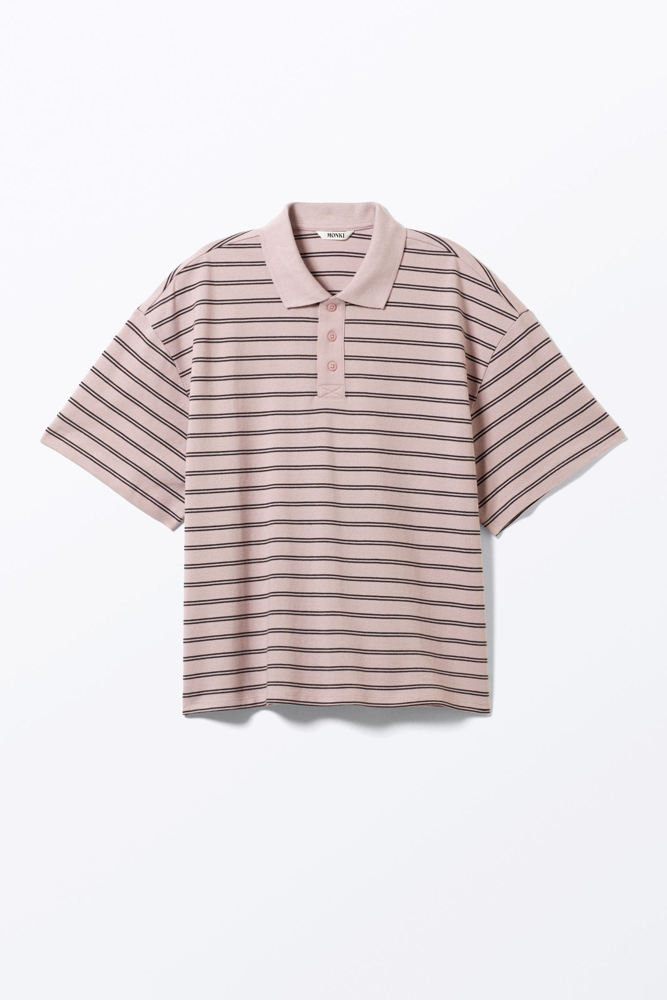 Pink & Black Stripes - Striped Relaxed Fit Polo Shirt - 3