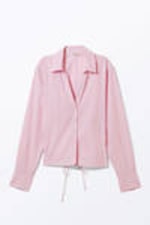 Striped Pink - Cropped Open Back Shirt - 5