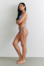 Blue Glitter - Strappy Glitter Bikini Bottoms - 2