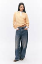 Yellow - Long Sleeve Rugby Polo Top - 1