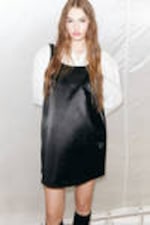 Black - Mini Pinafore Dress - 0