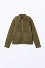 Dark Khaki Green - Two-way Zip Oxford Jacket - 4