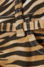 Tiger-striped - Low Rise Cargo Cotton Twill Jorts - 4