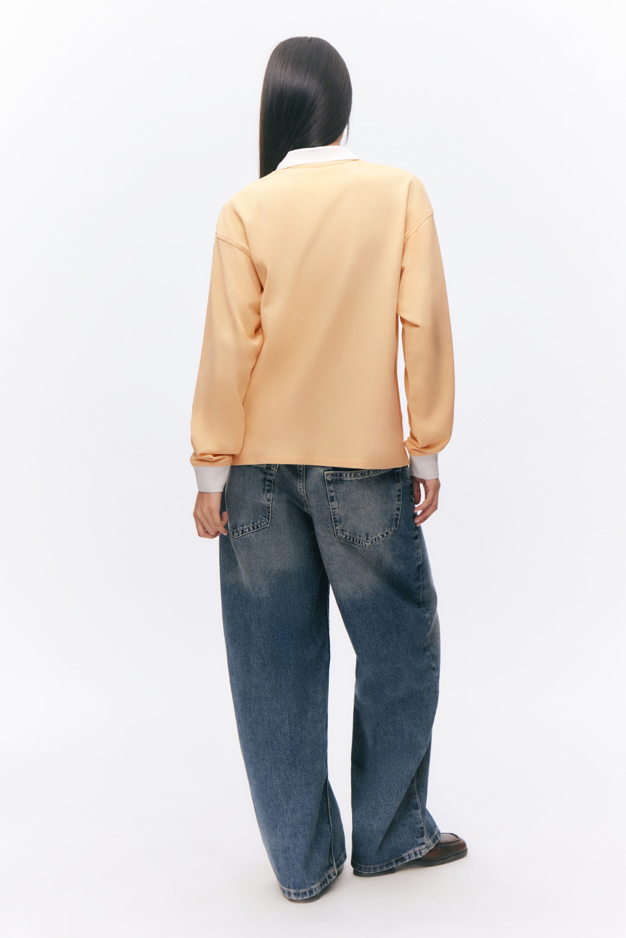 Yellow - Long Sleeve Rugby Polo Top - 2