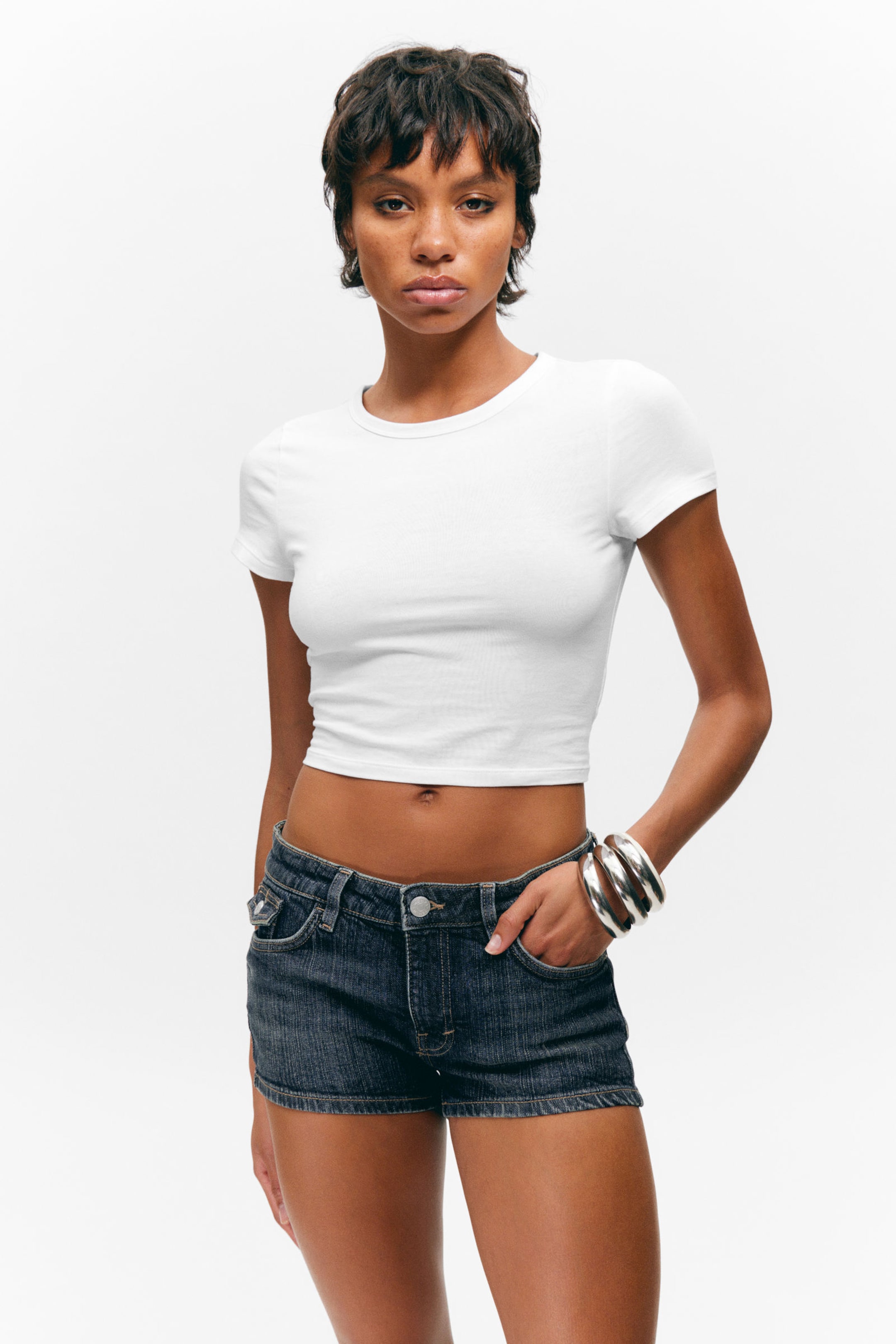 #79829D - Cheri Low Rise Mini Denim Shorts - 2