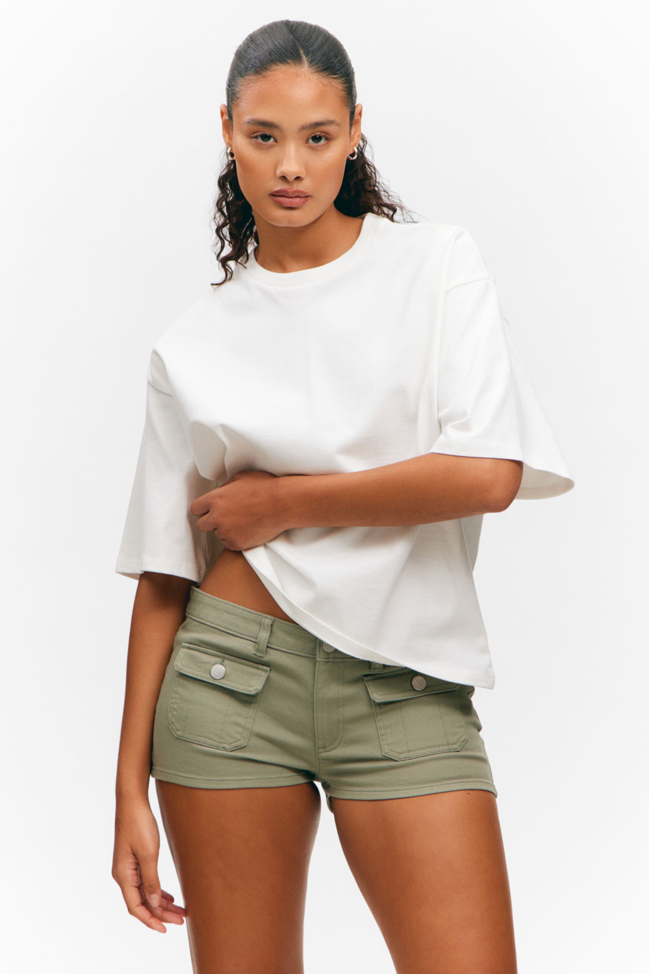 #F0F1F0 - Heavyweight Boxy Cotton T-Shirt - 1