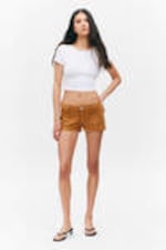 Brown - Faux Suede Mini Shorts - 0
