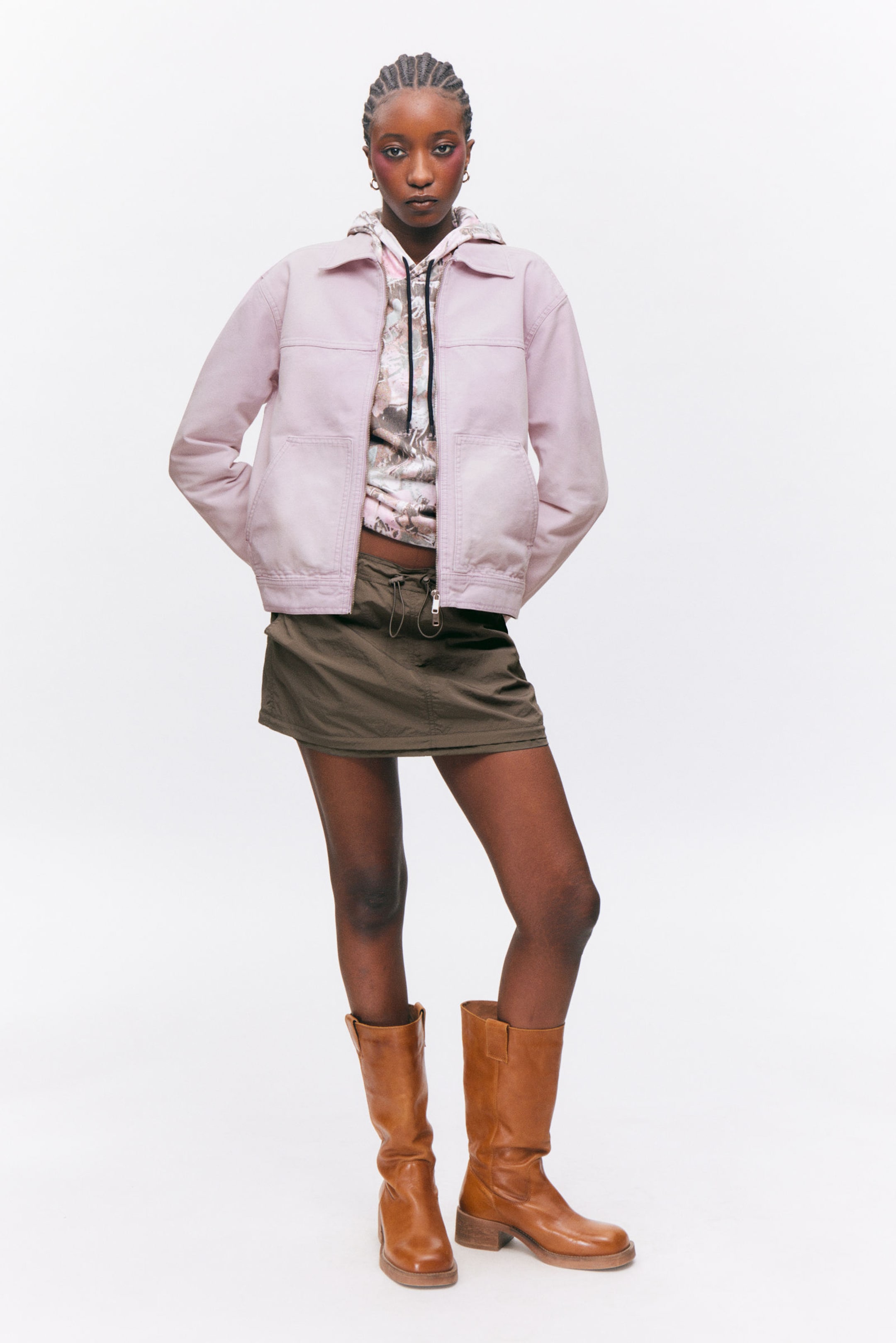 #BAABC2 - Two-way Zip Oxford Jacket - 1