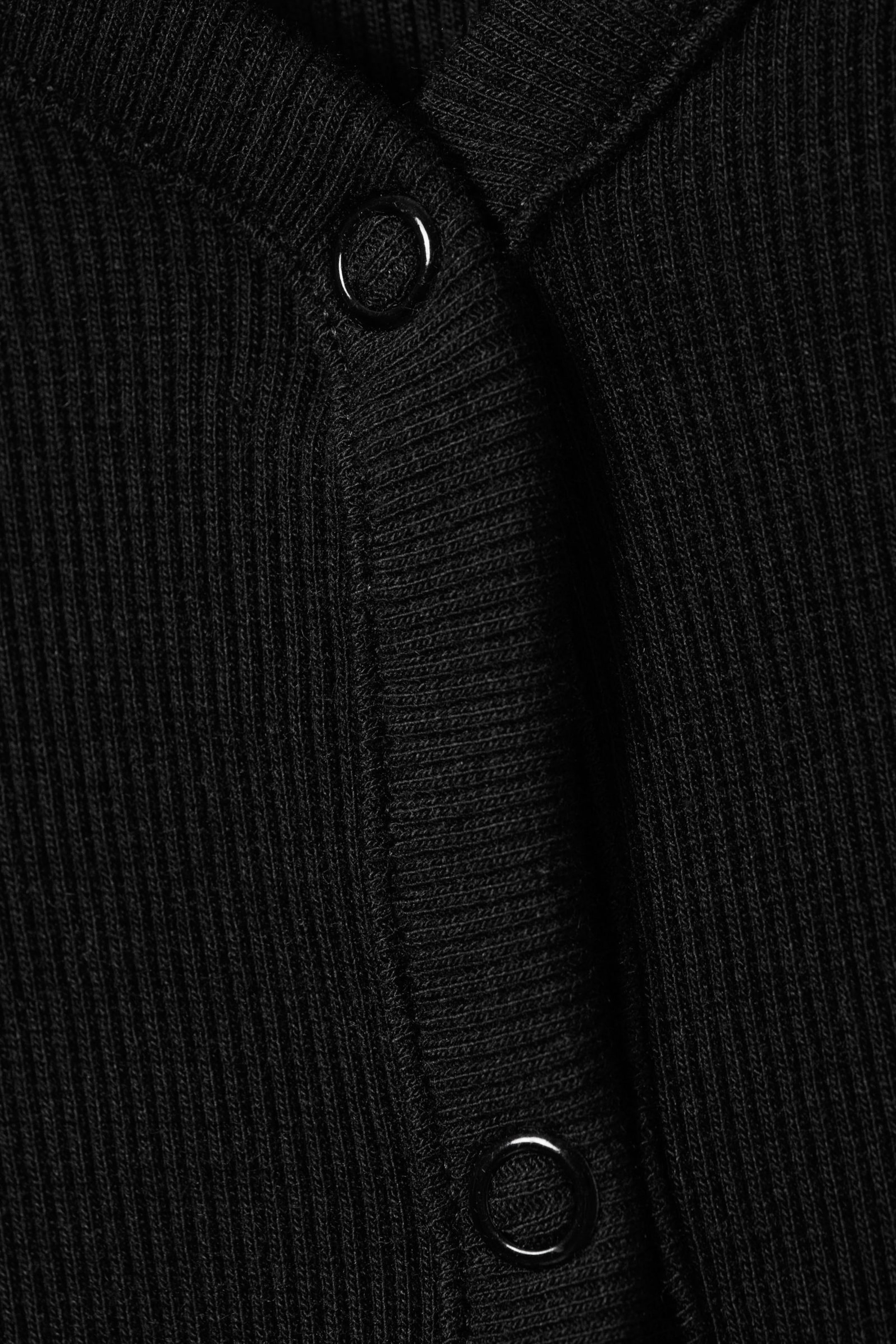 Black - Ribbed Long-Sleeved Pyjama Cardigan - 4
