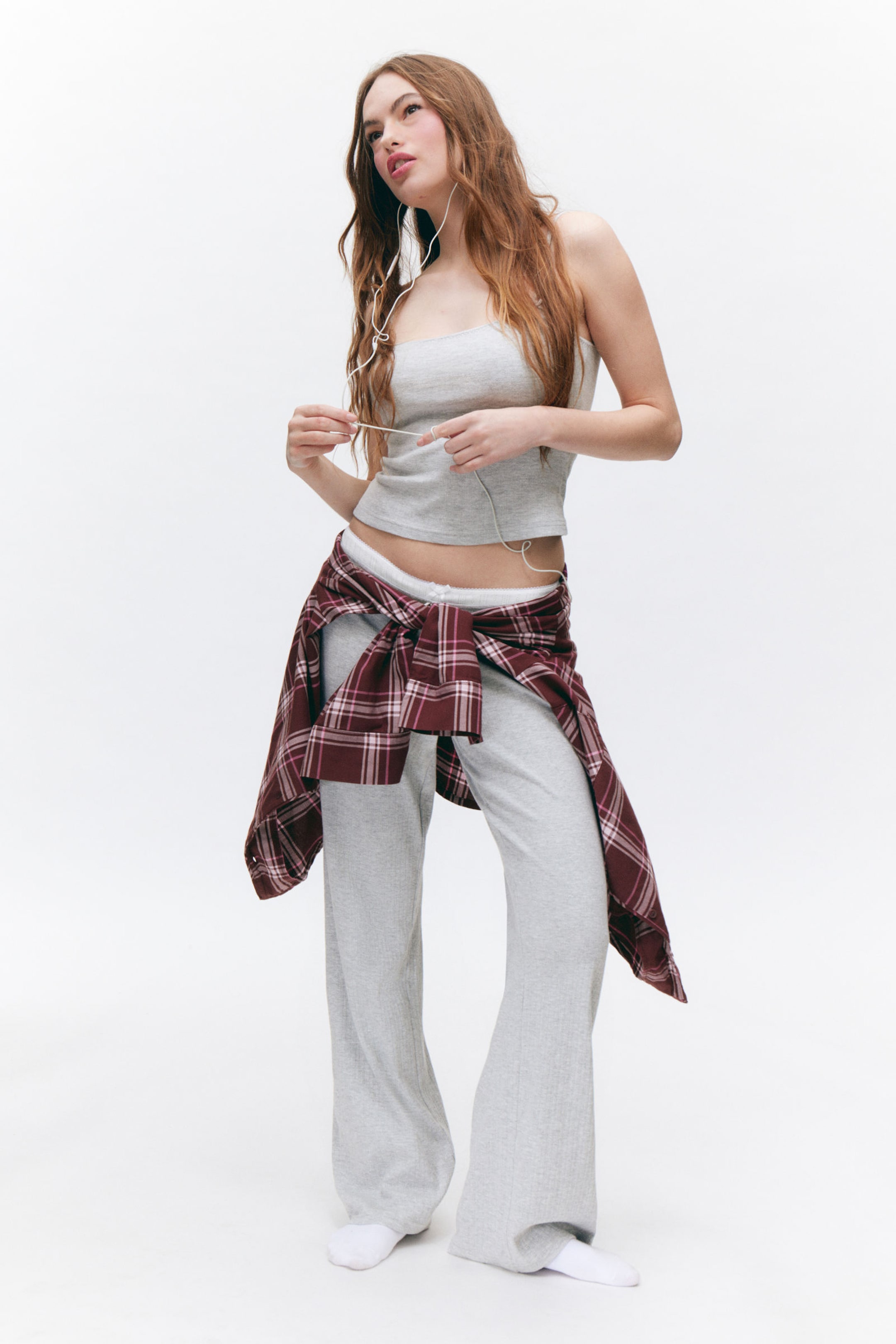 #C0C3C6 - Pointelle Strap Top - 1