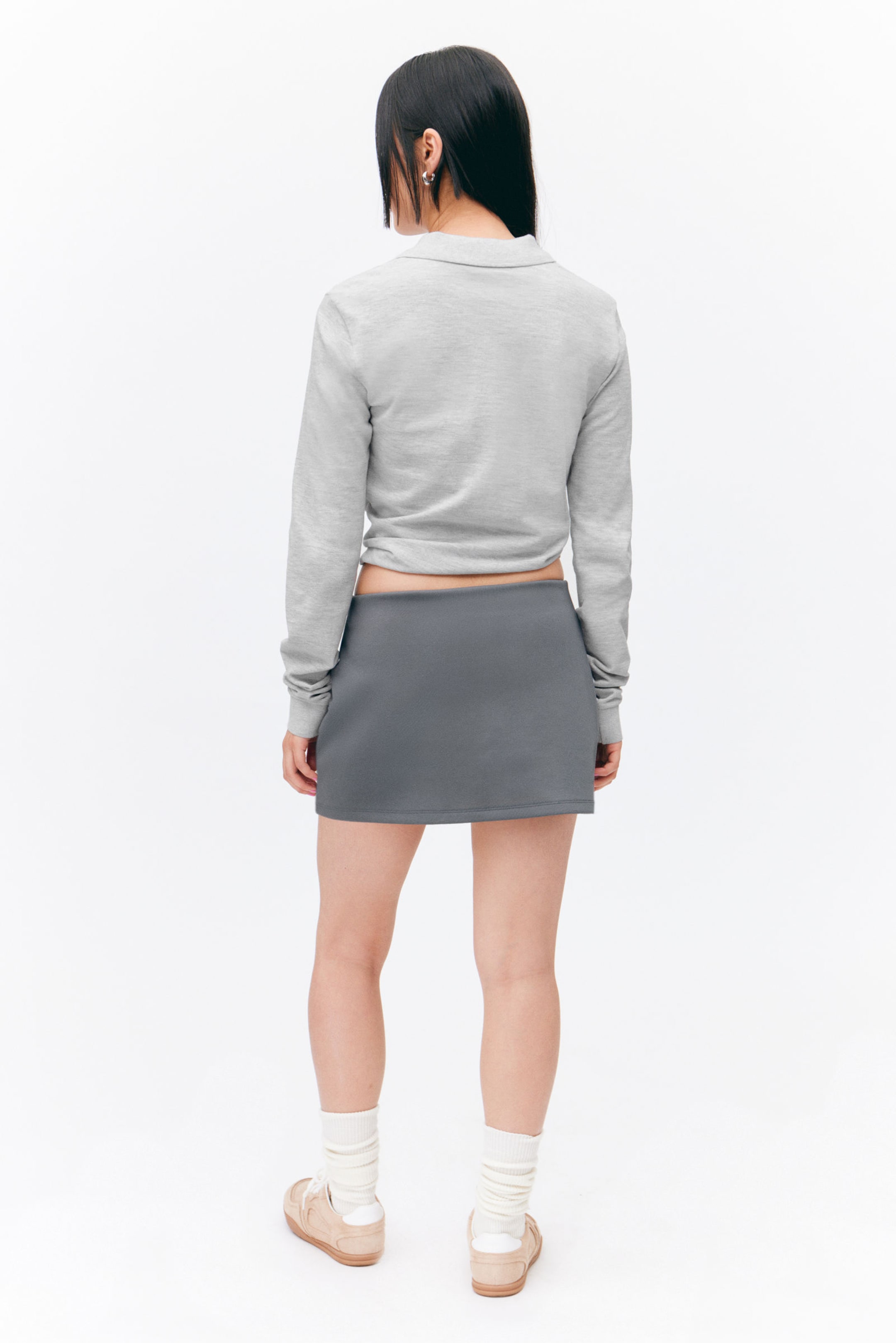 Dark Grey - Pull-on Mini Skort - 2