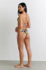 Multicoloured - Abstract Bloom - Printed Triangle Halter Bikini Top - 2