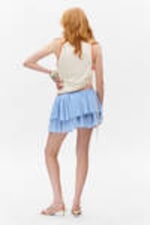 Light Blue - Frilled Mini Skirt - 3
