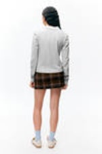 Light Grey Melange - Long-Sleeved Polo Top - 2