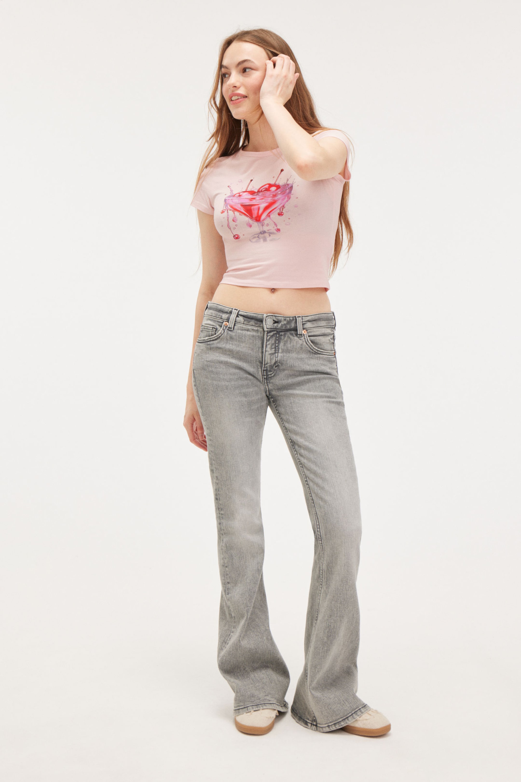 Concrete Grey - Katsumi Low Waist Flared Jeans - 0