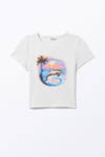 Dusty Grey - Dolphin Print - Cropped t-shirt - 3