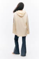Light Beige - Tribal Butterfly - Oversized Hoodie Mini Dress - 2