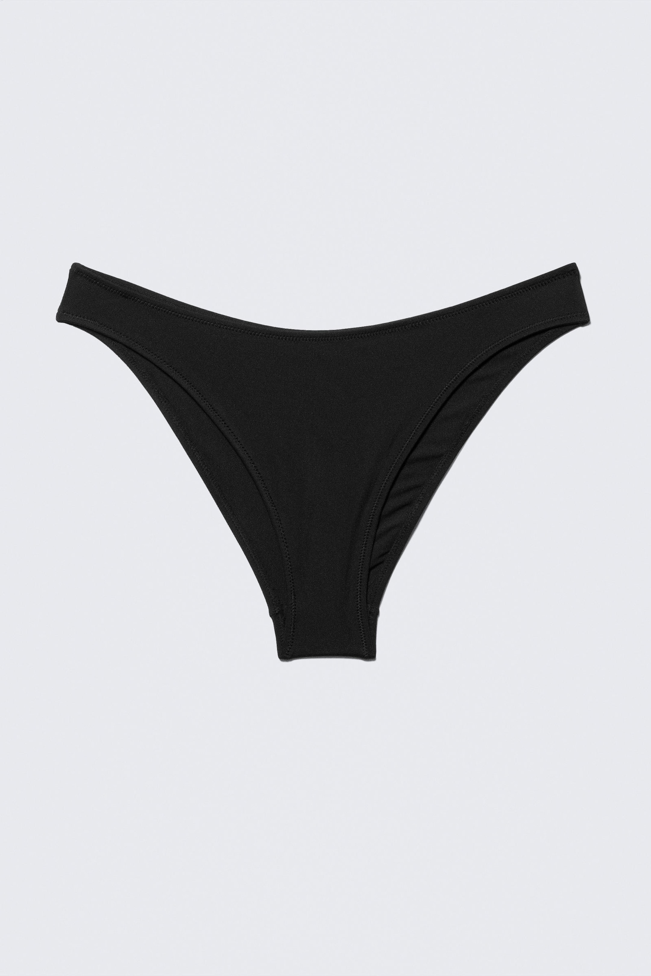 Black - Scooped High-Cut Bikini Bottoms - 3