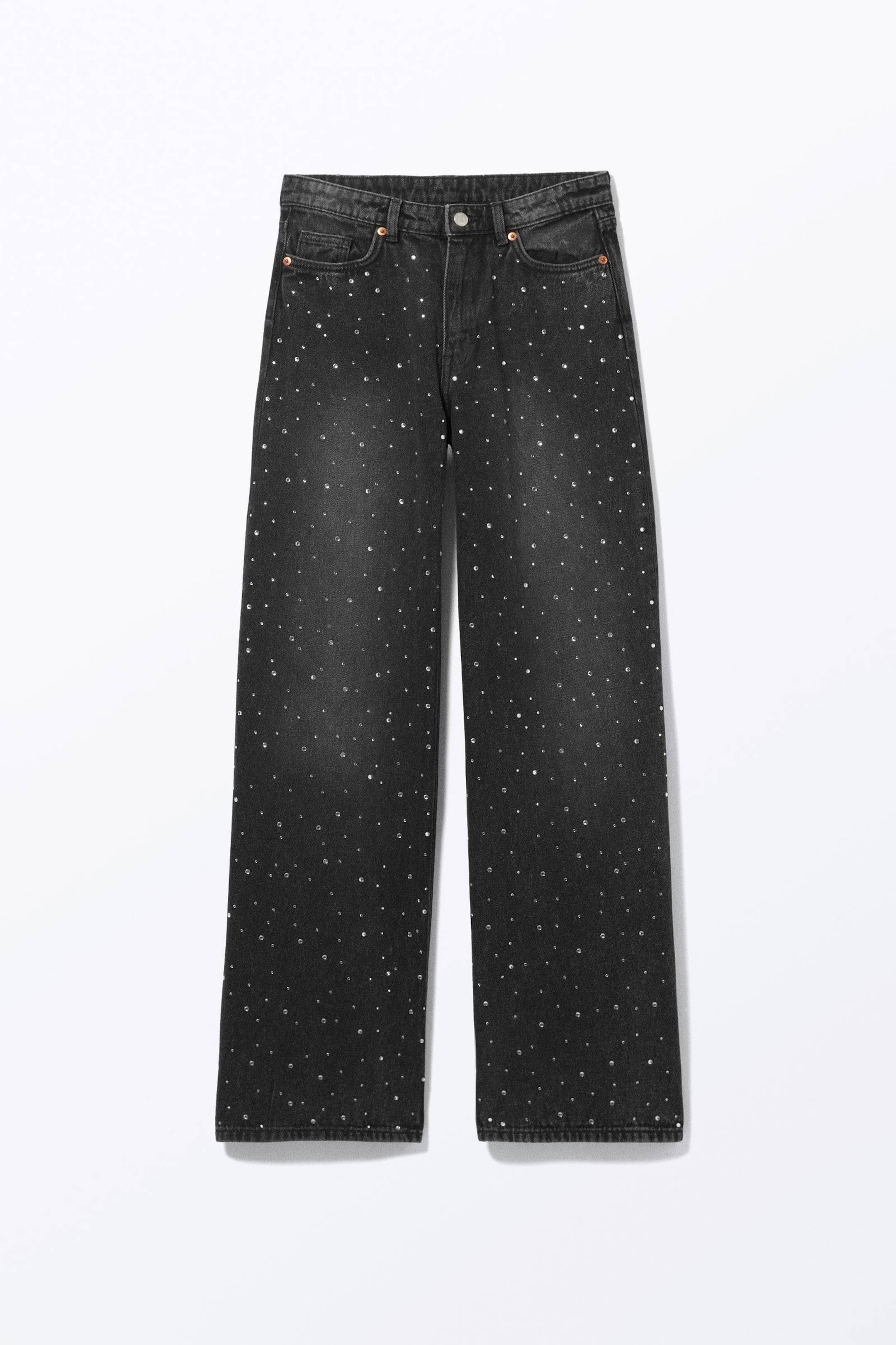 Embellished Black - Paz Mid Straight Embellished Jeans - 5