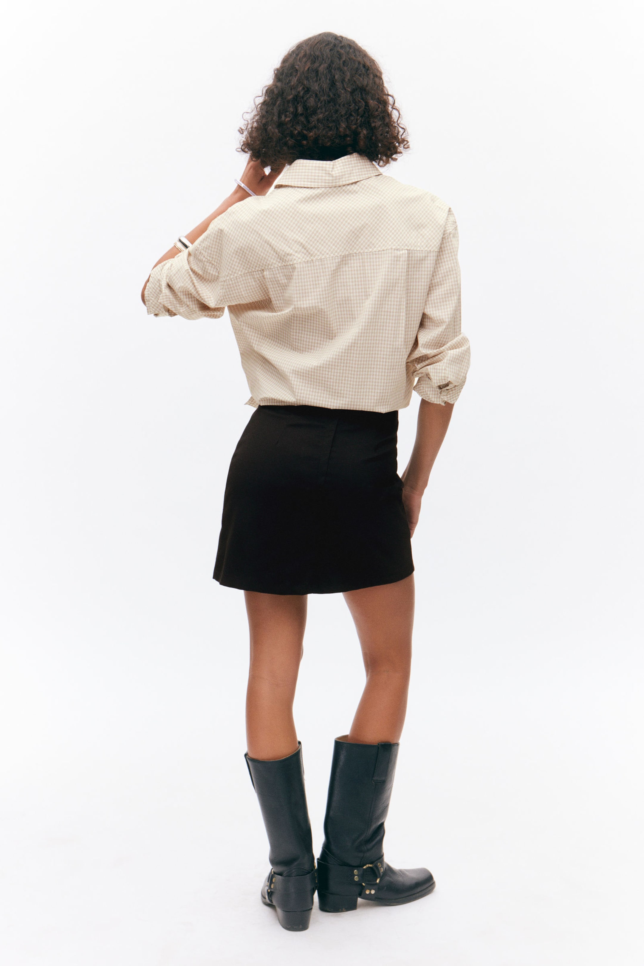 Black - A-line mini skirt - 2