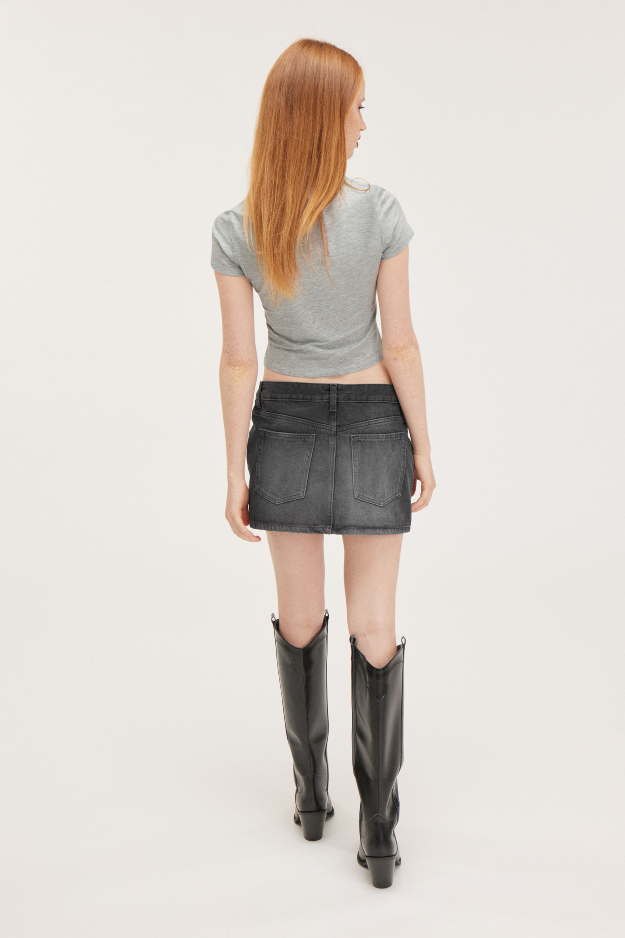 Light Grey - Not Yours - Cropped t-shirt - 2