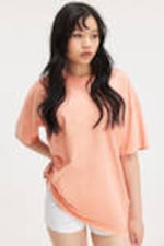 Light Washed Orange - Oversized Cotton T-shirt - 0