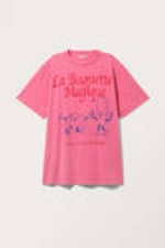 Washed Pink La Baguette - Oversized Throw-on T-shirt - 0