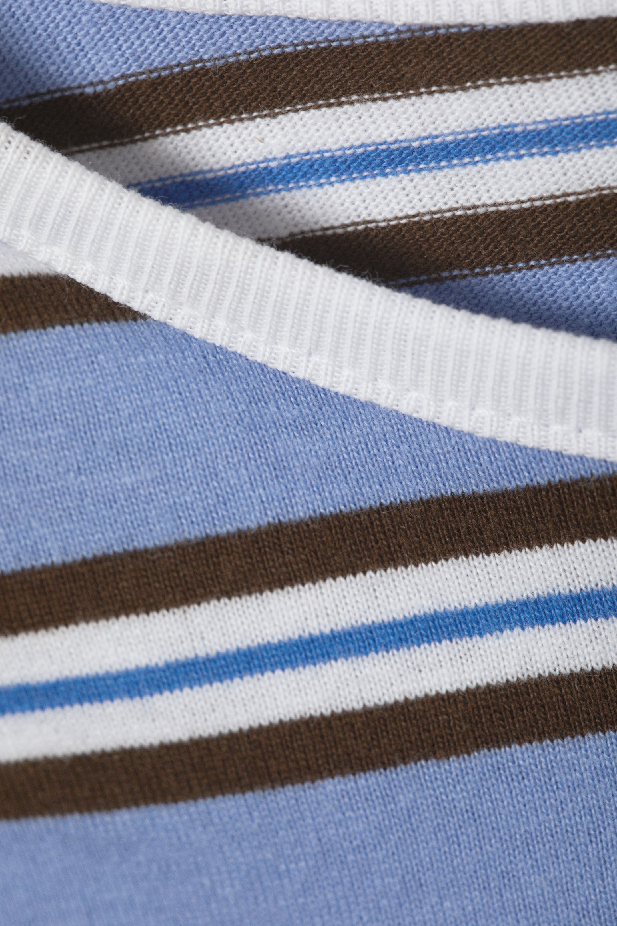 Blue & Brown Stripes - Boxy Sleeve T-Shirt - 4