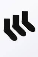 Black - 3-pack Ribbed Socks - 0
