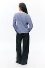Blue & Brown Stripes - Boxy Sleeve T-Shirt - 2
