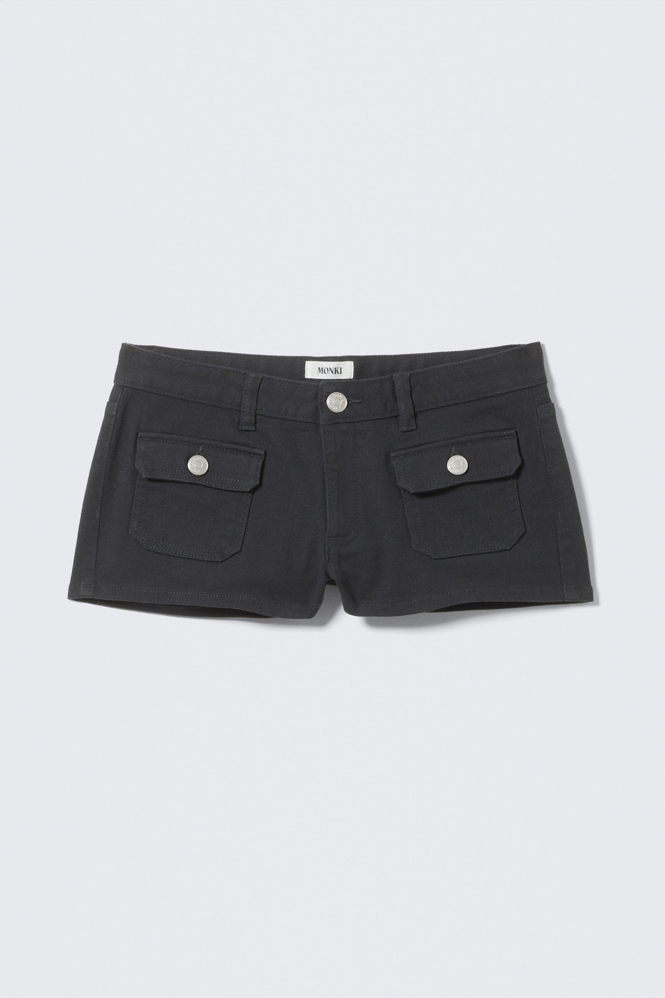 Black - Utility Pocket Mini Shorts - 4