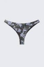 Black Newspaper/Blue Flame - Printed Brazilian Cut Bikini Bottoms - 3