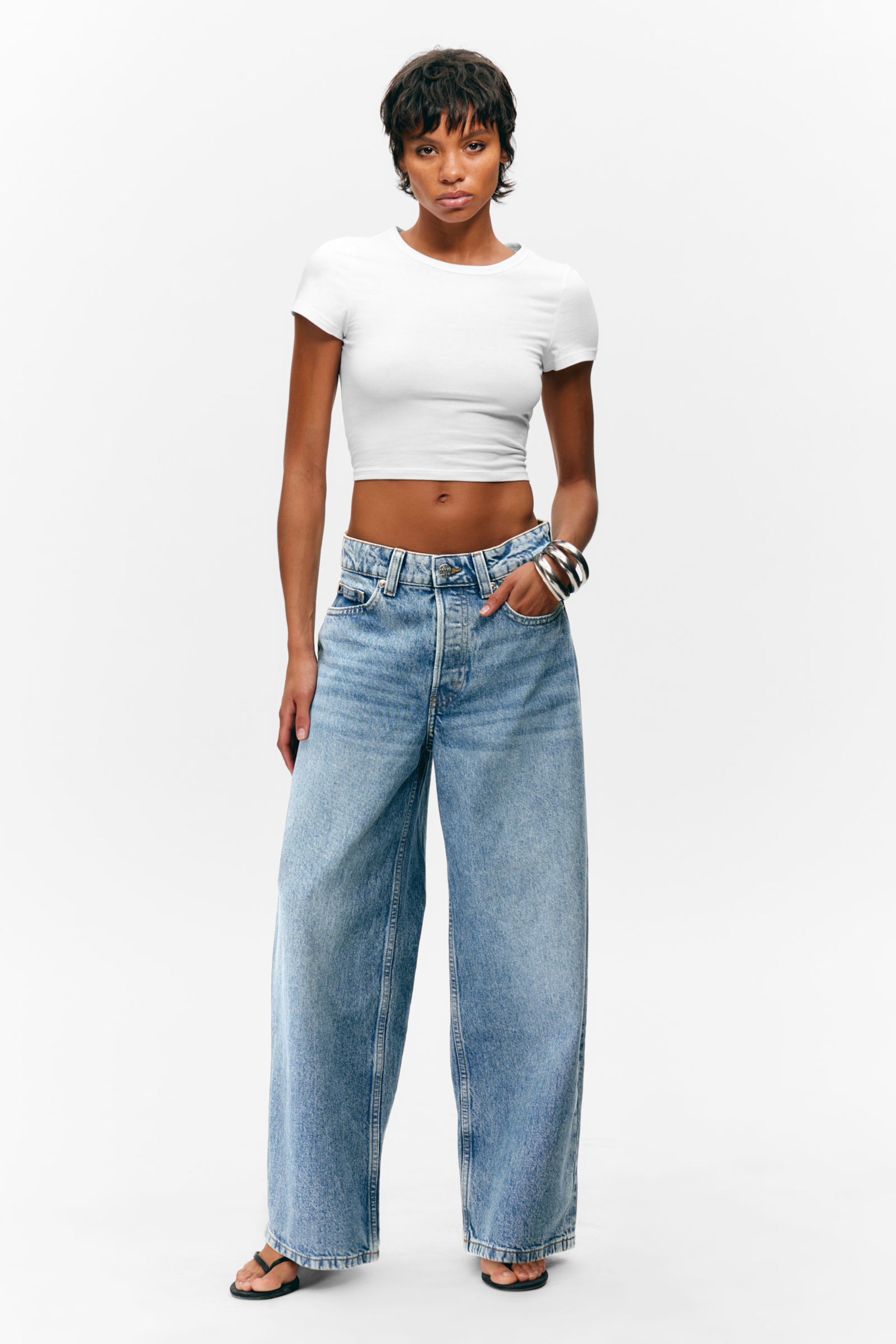 #79829D - Peggy Low Waist Loose Baggy Leg Jeans - 1