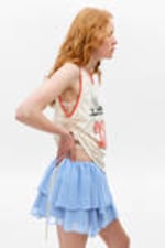 Light Blue - Frilled Mini Skirt - 2
