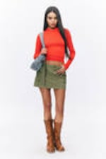 Bright Red - Long-Sleeved Hooded Top - 0