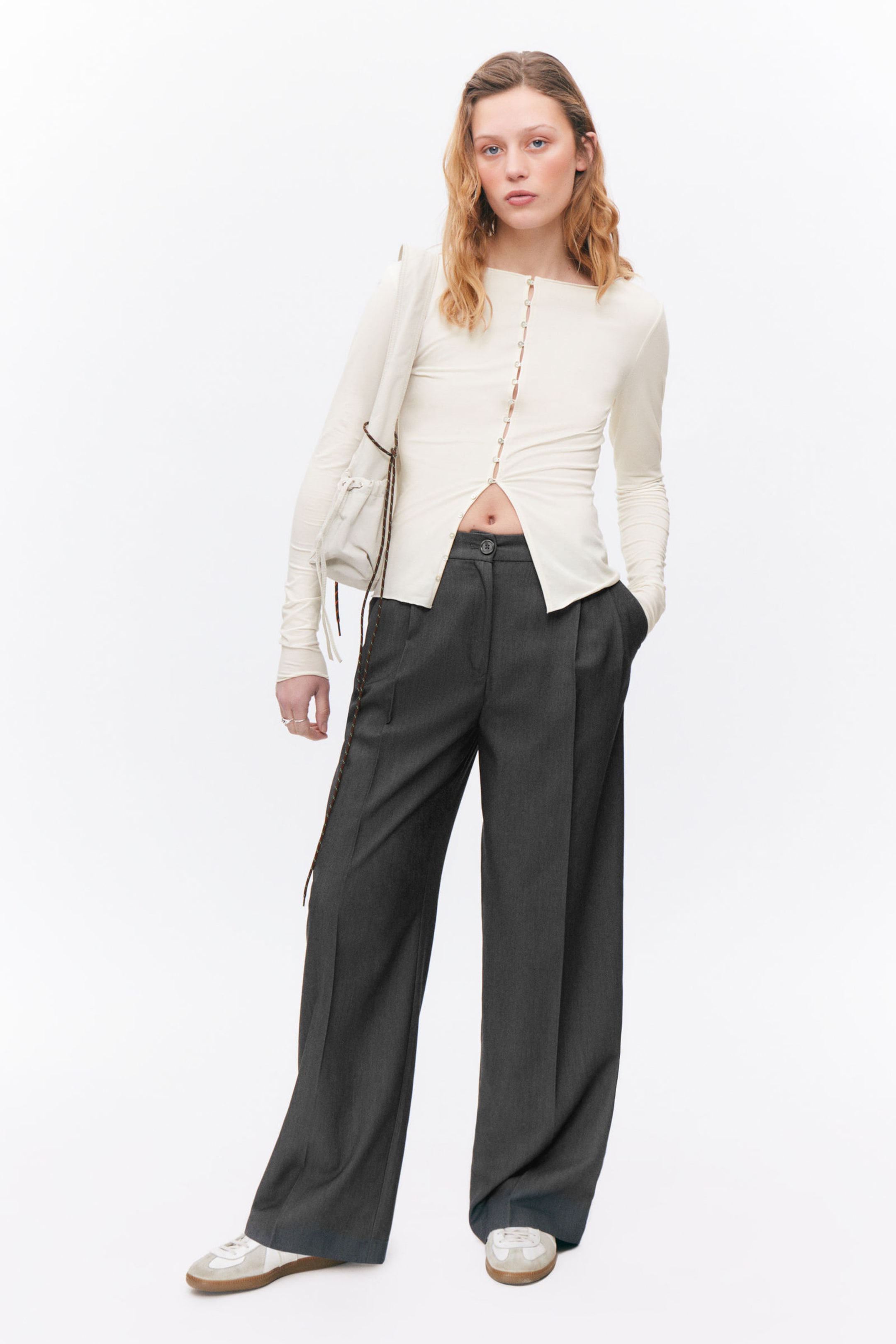 #505050 - Wide Leg Trousers - 1