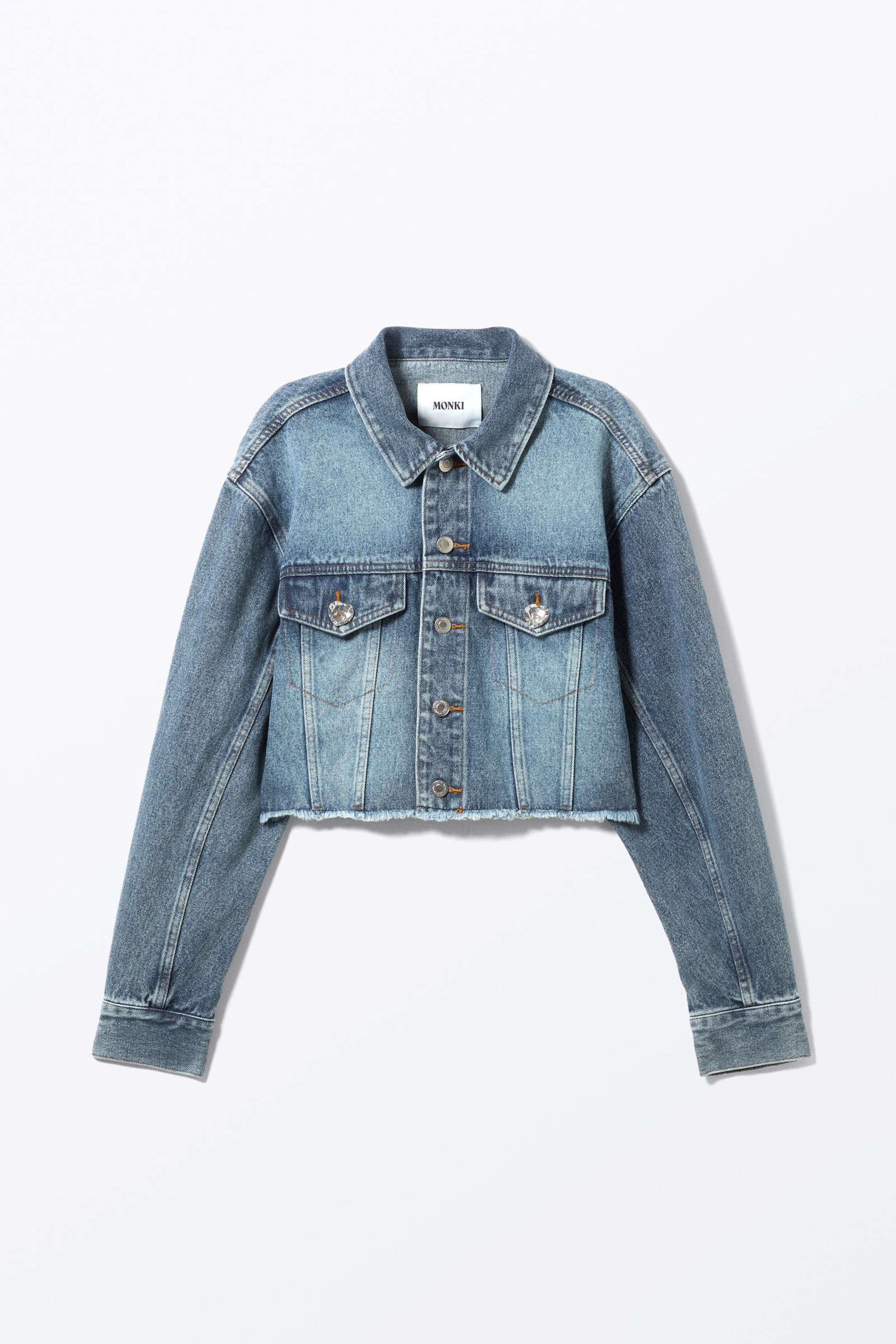 Starling Blue - Cropped Oversized Barrel-Sleeved Denim Jacket - 4