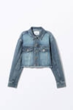 Starling Blue - Cropped Oversized Barrel-Sleeved Denim Jacket - 4